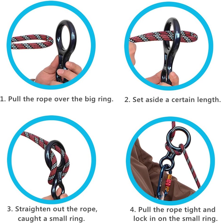 PROND Terminal 8 Descender, Climb Aluminum Figure 8 Descender Rigging Plate Heavy Duty, 35KN Aluminum Alloy Descender for Outdoor Climbing Rappel Gear Downhill Ring Equipment and Belay Device