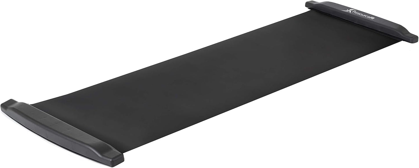 ProsourceFit Slide Board Mat for Exercise 6’ with End Stops, Booties & Carrying Bag for Low-Impact Indoor Home Workouts and Sports Training