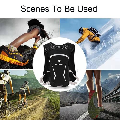 Lightweight Hydration Vest with 1.5L Water Bladder - Breathable Backpack for Running Cycling Hiking Marathon - Men Women (Purple Black)