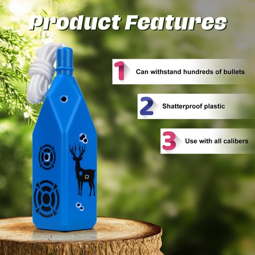 Ideagle 6 Pack Shatterproof Bottle Shooting Targets, Plastic Bottles for Backyard Shooting, with Hanging Rope for Target Practice, Ideal for Indoor and Outdoor Training