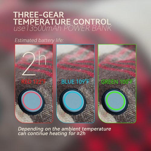 ZIREOT Battery Operated Heated Sleeping Pad for Sleeping Bag -3 Heating Zones with Battery Pack Waterproof Anti-Slip Far Infrared Heating Ideal for Cold Weather Camping Heated Sleeping Bag Liner