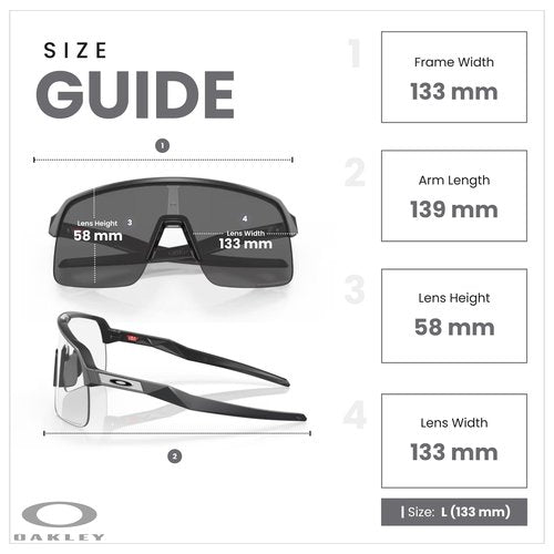 OAKLEY Sutro Lite (a) OO9463A 946318 39MM Matte Carbon/Clear to Black Iridium Photochromic Shield Sunglasses for Men for Women+ Bundle Accessory Leash Kit, Microfiber Pouch