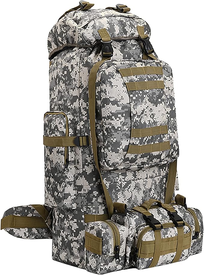 100L Camping Hiking Backpack,Molle military Tactical rucksack backpack,Waterproof Lightweight Hiking Backpack (CityCamo-C)