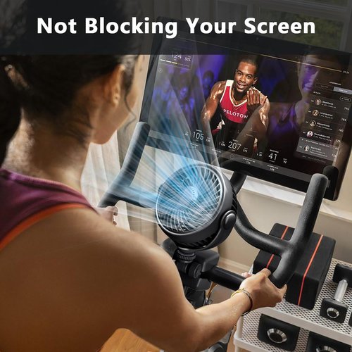 Nauttxon Rechargeable Peloton Bike Fan with Cotton Pads for Fragrance Drops, Clip Portable Battery Operated Fan for Treadmill Stationary Bike Exercise Stroller-Peloton Accessories-Black