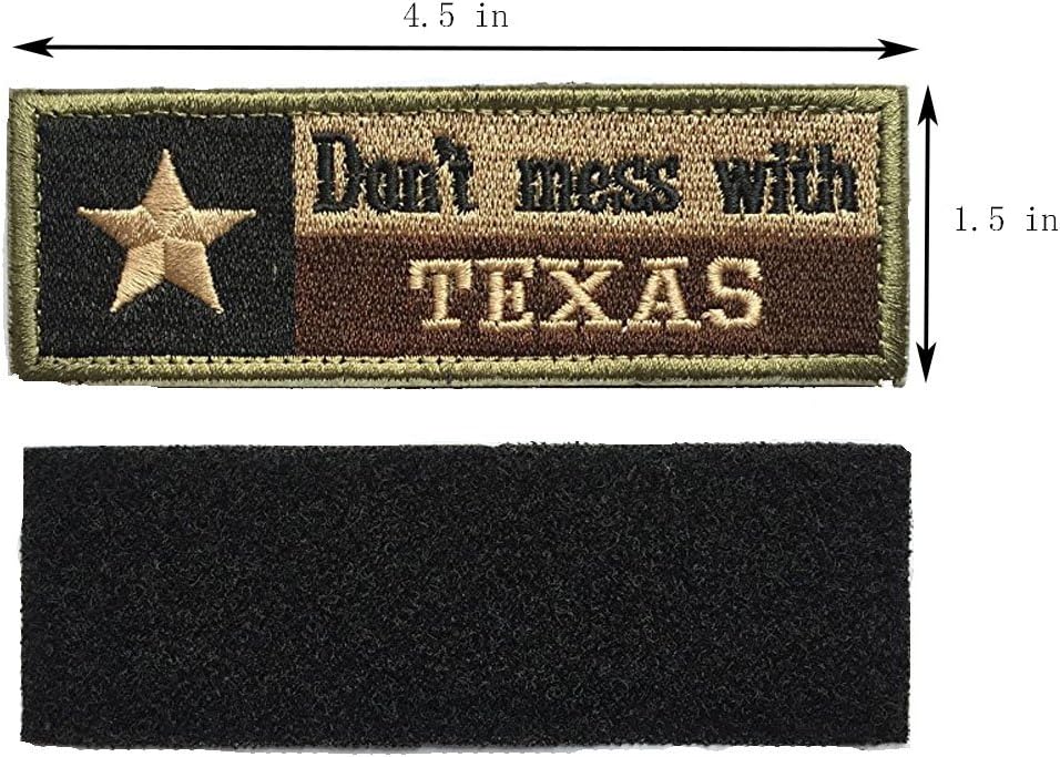 Texas State Flag Military Tactical Morale Desert Badge Hook & Loop Embroidery Patch for Hat Backpack Jacket (Texas State Flag - D)