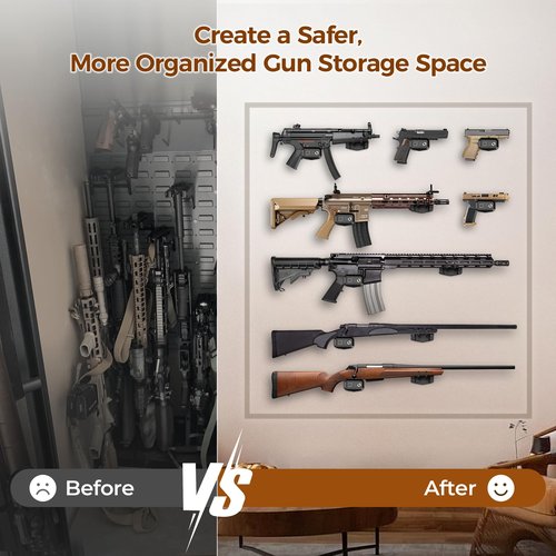 AINIRO Biometric Gun Trigger Lock - Quick Release Shotgun Lock with Gun Wall Mount Store Rifle Shotgun, Horizontal Metal Gun Rack for Wall with Soft Rubber Ring for Secure Display & Childproof Safety