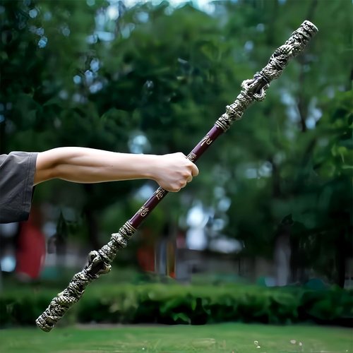 40 inch Long Black Myth Wukong Staff, PU Material(High Strength Soft Rubber), Ruyi Jingu Bang, 1:1 Restoration of Reality, Sun Wukong Staff, Three-Dimensional Carving, Collections for Fans