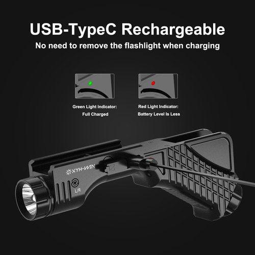 1000 Lumens Tactical Laser Light Combo for Rifle (2025 New) Compatible with M-Lok and Picatinny Rail, Aluminum Rifle Flashlight Green Laser Combo with Strobe Function, 2000Mah UBS-TypeC Rechargeable