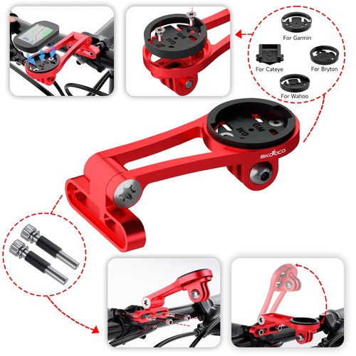 BIKOOCO Out Front Adjustable Bicycle Mount - Aluminum Alloy Bike Mount for Garmin Extended Mountain Bike Computer Road Mountain Cycling GPS Combo Extended Bike Accessories for 32mm Handlebar