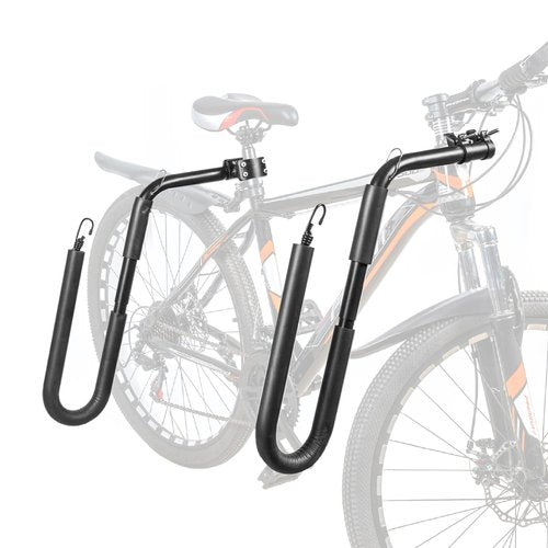 Mosxoed Bicycle Surfboard Racks, Bike Surf Board Compatible with Shortboards, Longboards, SUP Paddleboards, Outdoor Sports Surfing Wakeboard Carrier Mount for Bike, Quick Release Bars