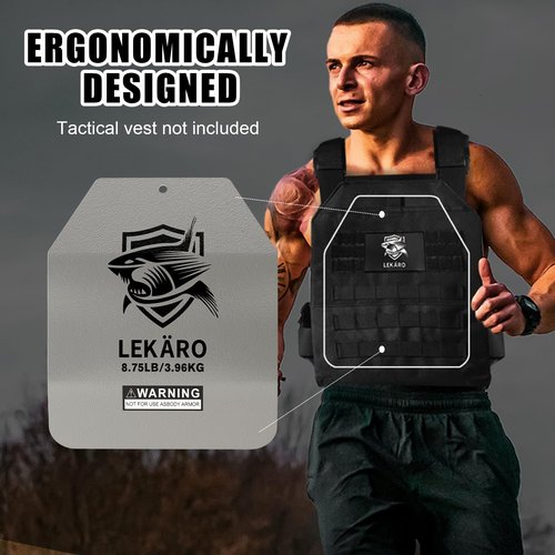Curved Weighted Vest Plates 5.75/8.75/14.5LB Pair for Contoured Ergonomic Fit, for WODs, Strength Training, Running, Fitness, Heavy Workout (8.75LB)