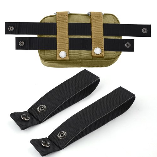 PEUTIER 8pcs Straps for MOLLE, Webbing Straps Nylon for MOLLE Attachment Strap Heavy-Duty Snap Elastic Strap Buckle Fastener Molle Panel Connectors for Camping Hiking Backpack Molle Accessories