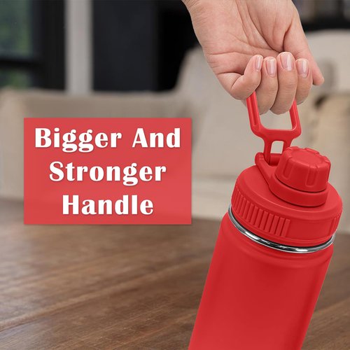 XccMe Spout Lid for Hydro Flask Wide Mouth Sport Water Bottles,Replacement Lids for Most 12,14,16,18,20,22,32,40,64oz Wide Mouth Water Bottles with Handle Easy to Carry (Red)