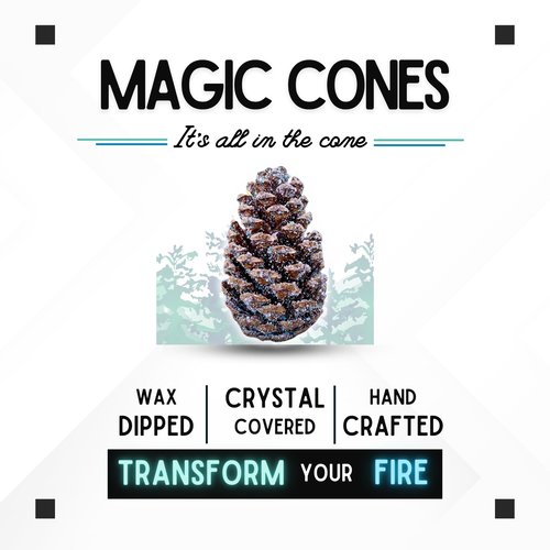 Magic Cones The Weekender Bundle-30 Color-Changing Pine Cones & Fatwood Firestarter Sticks – Perfect for Family Campfires, Bonfires, and Backyard Gatherings – USA-Made, and Fun Fire Enhancer Set (1)