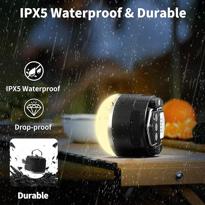 LED Camping Lantern Rechargeable, 1000LM Portable Camping Tent Light with 4 Light Modes & Magnetic Base, 4000mAh Emergency Hanging Light for Hurricane, Power Outage, Home, Camping, Hiking