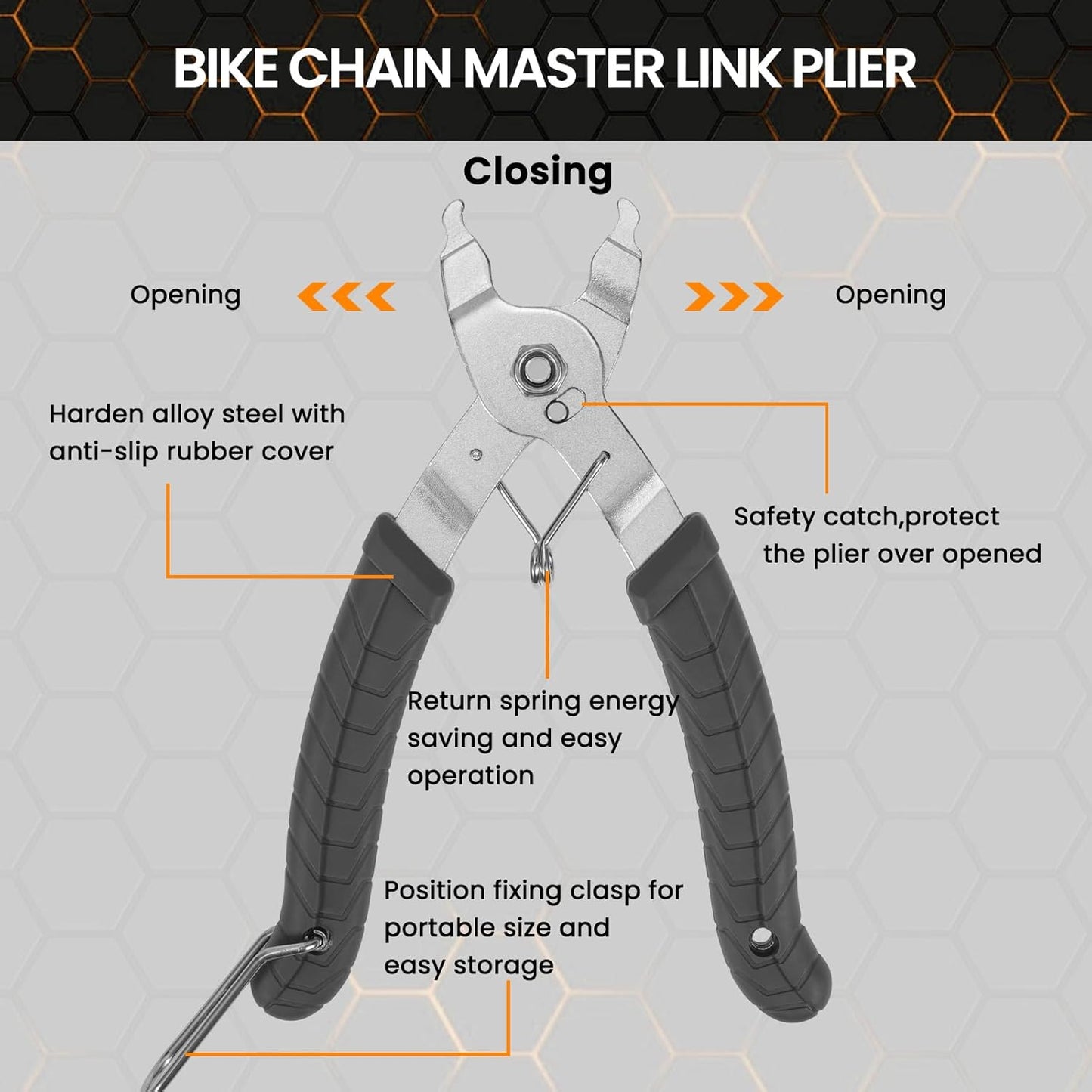Oumers Bike Chain Repair Tools Set, Bicycle Chain Break Tool, Master Link Pliers, Bike Wear Checker Indicator Opener Closer Remover Pliers