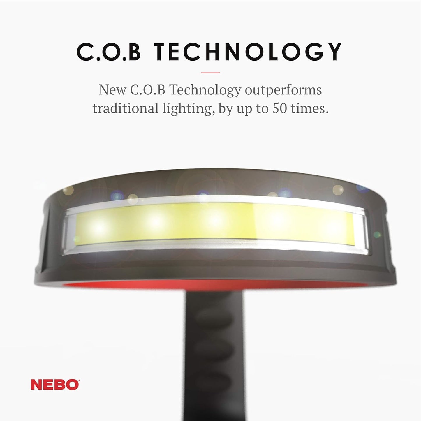 NEBO GLOW Tumbler Handle Light | 220 Lumens, 3 Light Modes, Fits 20 oz & 30 oz Coffee Tumblers, Water Resistant, Ergonomic Handle, LED Camping Lantern & Cup Cradle, Includes 3x AAA Batteries