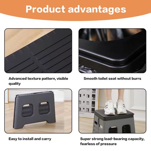 Portable Camping Toilet for Adults - Portable Folding Toilet with Lid,Travel Portable Potty for Adults,Porta Potty Car Toilet,Grey