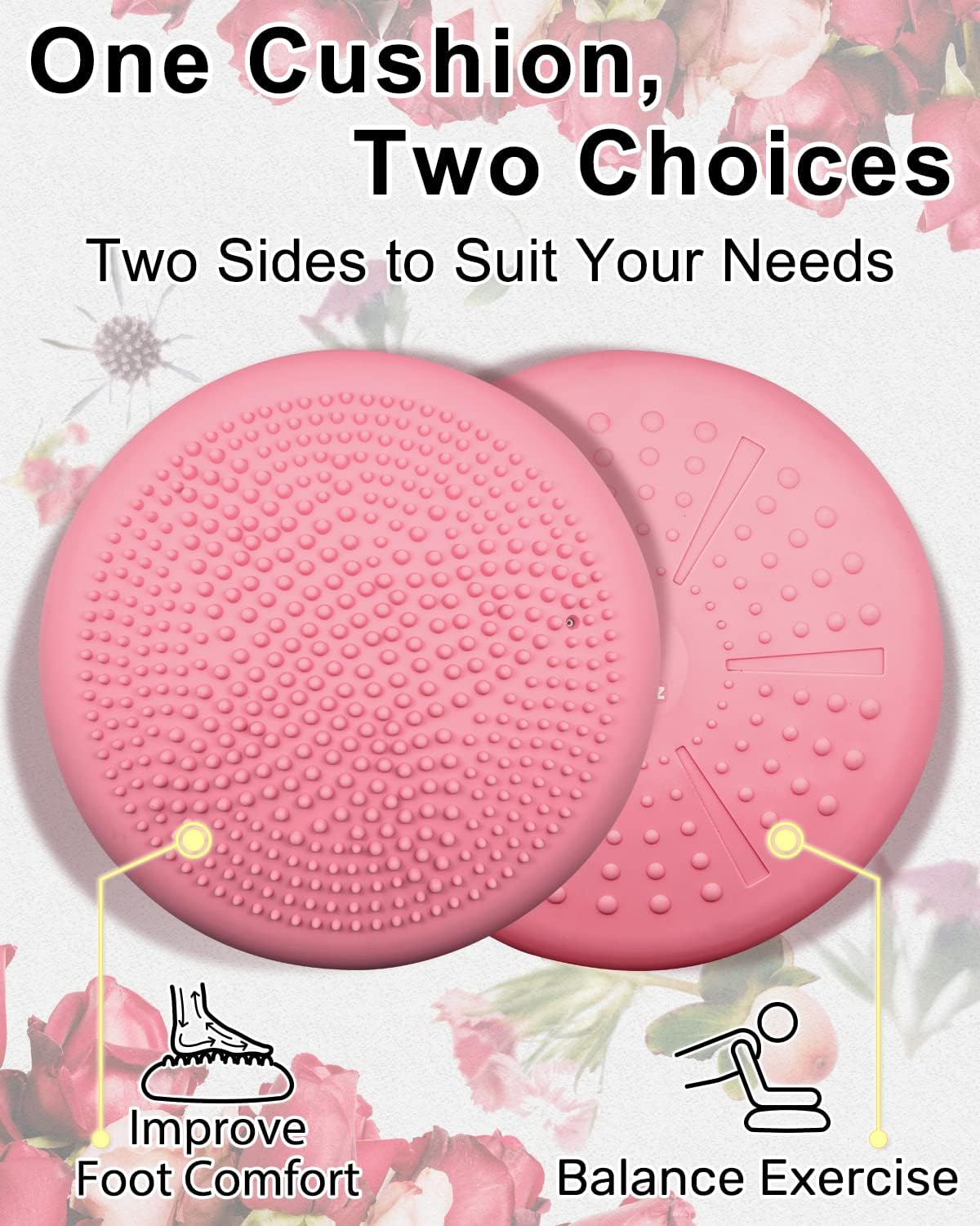 Tumaz Wobble Cushion - Wiggle Seat to Improve Sitting Posture & Stay Focused for Sensory Kids, Balance Disc to Core Strength & Flexible Seating [Extra Thick Balance Board, Pump Included Wobble Board]