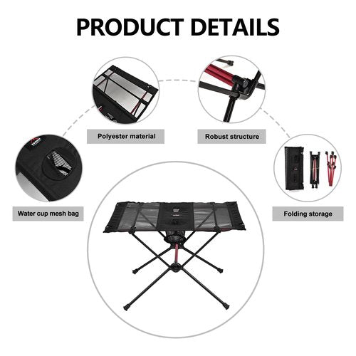 widesea Portable Camping Table Ultralight Mesh Folding Beach Table for Camping, Hiking, Backpacking Outdoor Picnic, Mesh Folding Table with Mesh Bag