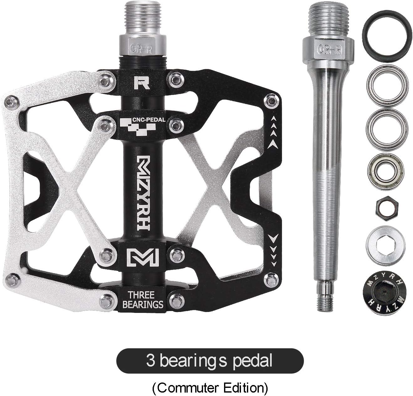 Mountain Bike Pedals, Ultra Strong Colorful CNC Machined 9/16" Cycling Sealed 3 Bearing Pedals