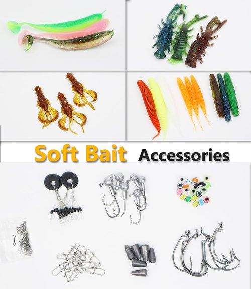 Fishing Lure Kit for Freshwater Bass, Fishing Tackle Set for Beginner Adults Including Crankbaits Spinnerbaits Topwater Baits Kit with Tackle Box