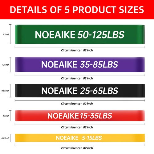 NOEAIKE Resistance Bands,Long Exercise Bands for Men & Women Home Gym - Premium Training Bands Perfect for Pull Ups, Stretching and Full-Body Workouts