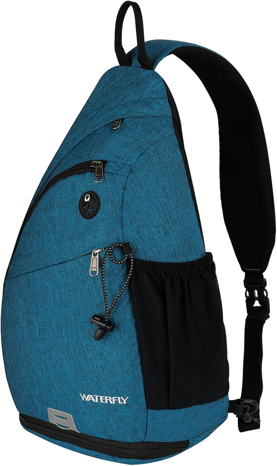WATERFLY Sling Bag Crossbody Backpack: Over Shoulder Daypack Casual Cross Chest Side Pack