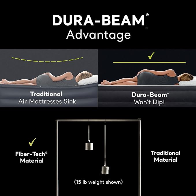 INTEX Dura-Beam Standard Pillow Rest Air Mattress: Fiber-Tech