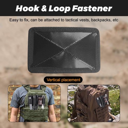 MiOYOOW Tactical Modular Organizer Panel, Elastic EDC Insert Pouch Panel Hook Backed Accessories Holder for Backpack Vest Bag Hook and Loop