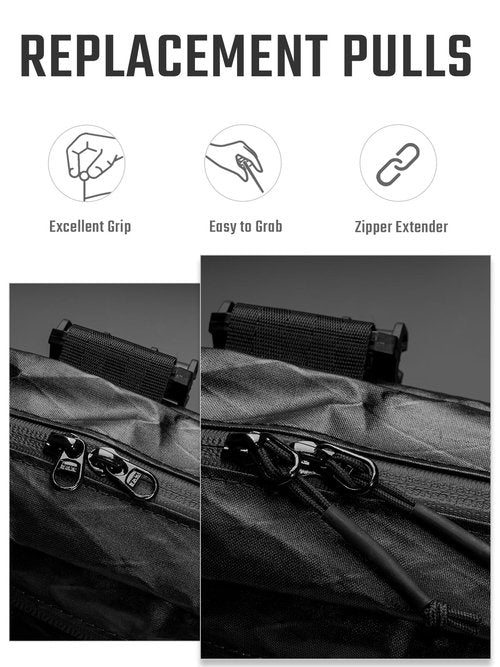 TACTICAL_GEEK G11 Zipper Pulls, 10 Pieces Zipper Puller Head Accessories, Strong Nylon Cord, Zipper Pulls Replacement for Backpack, Jacket, Purse, Handbag, Sweatshirt