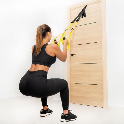 MOMOVE Bodyweight Resistance Suspension Trainer Straps for Home Fitness, Full-Body Workout Gym Training Kit for Strength, Powerlifting, and Core Exercise (Yellow)