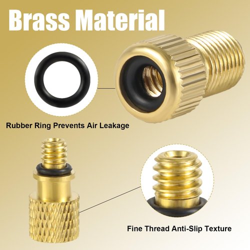 NQEUEPN 15pcs Bike Valve Adapter, Brass Bike Tire Valve Adapter Air Pump Needles Accessories Tool for Bicycle Gym Balloon Swimming Ring Basketball