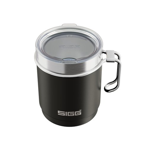 SIGG - Insulated Camping Mug - Double - Wall Travel Mug with Lid - Dishwasher Safe - BPA-free - Stackable - Night Black - 10 Oz