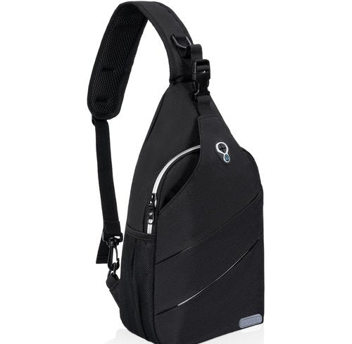 IBVIVIC Sling Backpack for Men Women, Crossbody Bags Travel Hiking Chest Bag with Adjustable Shoulder Strap (Black)