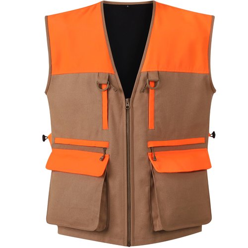 NEW VIEW Upland Hunting Vest for Men- Blaze Orange, Pheasant Hunting Vest with Game Pouch, for Bird Quail- M