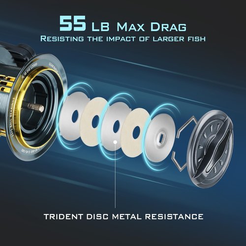 THKFISH Saltwater Spinning Reel,12000 Surf Fishing Reel,11 +1 BB,4.1:1 55LB Max Drag Ultra Smooth Powerful Saltwater Fishing Reels,with CNC Aluminum Spool Reels for Long Cast