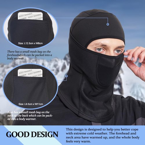 Sireck Cold Weather Balaclava Ski Mask, Fleece Thermal Winter Face Mask Head Warmer, Windproof Skiing Hunting Survival Motorcycle Accessories & Gear for Men Women(Black)