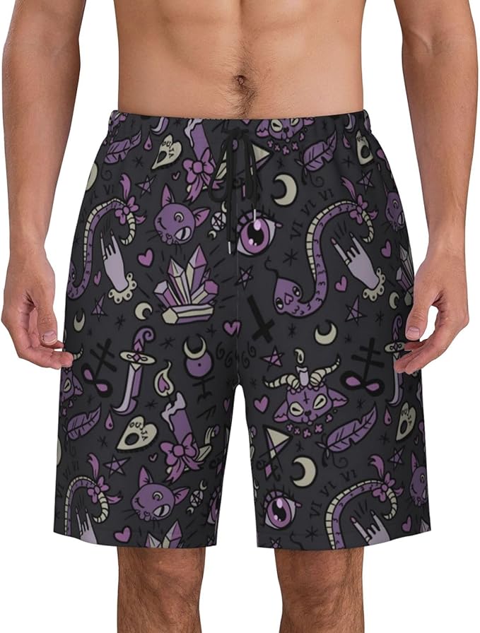 Mens Swim Trunks with Mesh Lining,Quick Dry Swimsuit Board Shorts Beach Pants Swimwear Bathing Suits