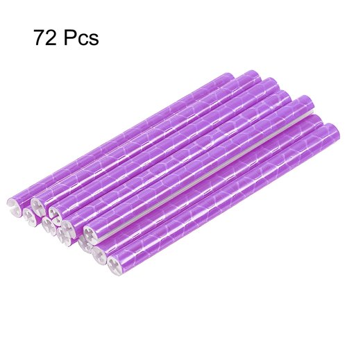 HARFINGTON 72pcs Bike Reflective Spoke Skins 0.2" Plastic Bicycle Spoke Reflectors Spoke Covers Trim Wrap Wheel 360°Visibility for Road Mountain Bike Motorcycles Decoration, Purple