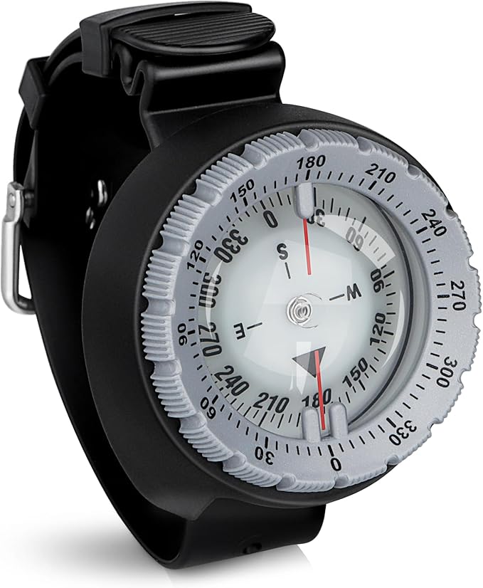 Scuba Compass, Professional Waterproof 5ATM Dive Wrist Compass with TPU Band for Outdoor Sports Diving, Sailing, Hiking, Survival Emergency