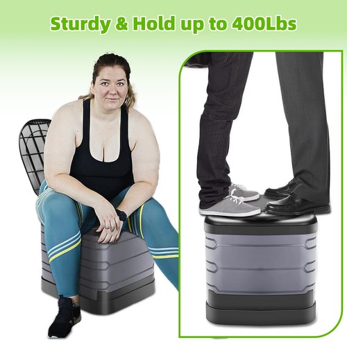 Sckee XXL Portable Toilet for Adults,16'' Tall Camping Toilet with Lid and Carry Bag, Heavy-Duty Portable Potty for Camping, Hiking, Car Travel,Truck, RV, Boating, Road Trips, Beach