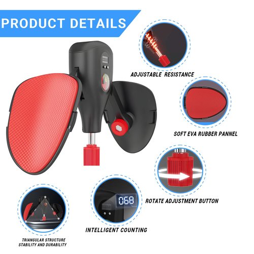Thigh Trainer Kegel Exerciser Hip Pelvic Floor Muscle Trainer Strength Device: 0-77 lbs Adjustable Resistance with Fixed Leg Straps and Replaceable Handle for Men Women