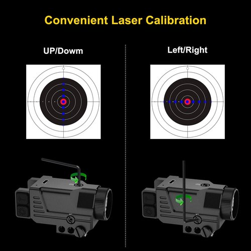 XYH BL70 500 Lumens Tactical Flashlight with Blue Laser Sight Combo, Pistol Light Blue Laser Combo with Strobe&Constant Light Modes, USB-TypeC Rechargeable Fits Standard Picatinny&Glock Rails