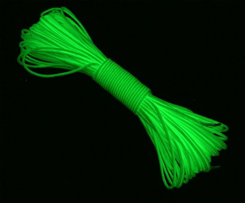 9 Strand 550 Luminous Glow in The Dark Paracord Parachute Cord 100FT (Blue)