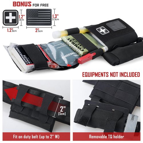 LIVANS Molle IFAK Micro Trauma Pouch, Tactical First Aid Belt IFAK Bag Medical EMT Emergency Survival Med Pouch Small EDC Portable Pack with Tourniquet Hammock for Duty Belt Vest Hunting
