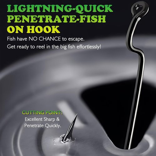 LUCKYFISHING EWG Hooks Worm Hooks for Bass Fishing 50PCS Offset Texas Rig for Freshwater Saltwater Size 3/0