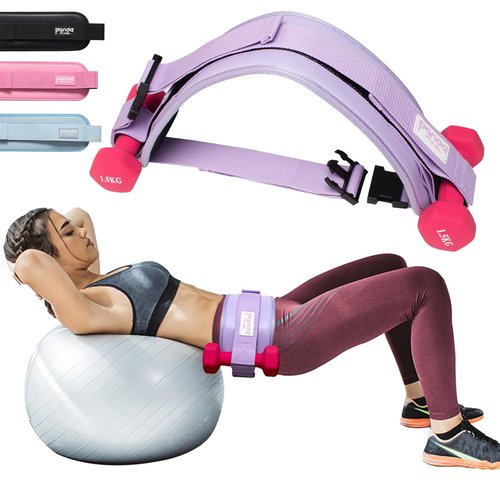 Hip Thrust Belt, Pixel Panda Hip Thrust Band, Portable Hip Thrust, Easy to Use with Dumbbells Kettlebells Plates, Hip Thruster for The Gym Home Workout (Purple)