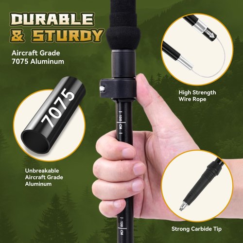 Thristride Our Aviation Grade Aluminum Alloy Trekking Poles - Strong, Lightweight, and Foldable - The Ultimate Companion for Hiking and Trekking! (110-125Centimeters)