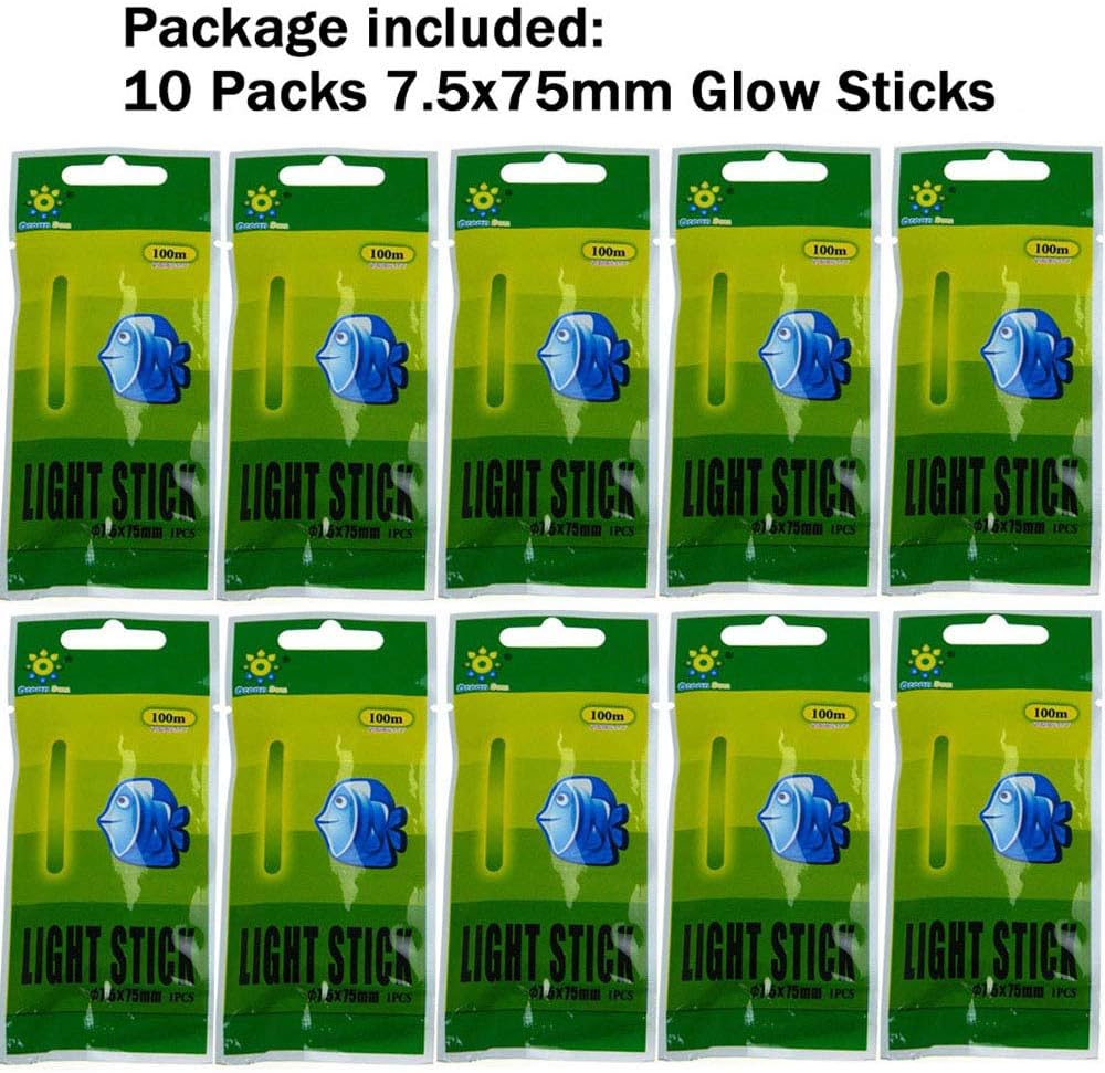QualyQualy Fishing Glow Sticks for Bobbers 1" 1.5" 2" 3" Fishing Bobber Lights, Fishing Rod Bell Alarm Lights, Bobber Glow Sticks Bulk Kit 10-250Pcs